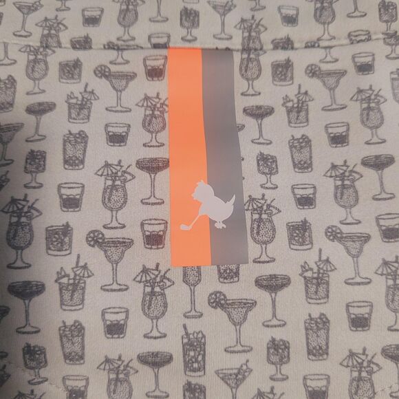 Birdie Bound Golf Pullover Mens XL Gray Cocktail Print 1/4 Zip Pockets Stretch - Picture 10 of 11